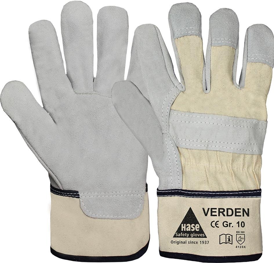 Handschuh Verden,Spaltle.Gr. 10, grau MW Hase Safety Gloves