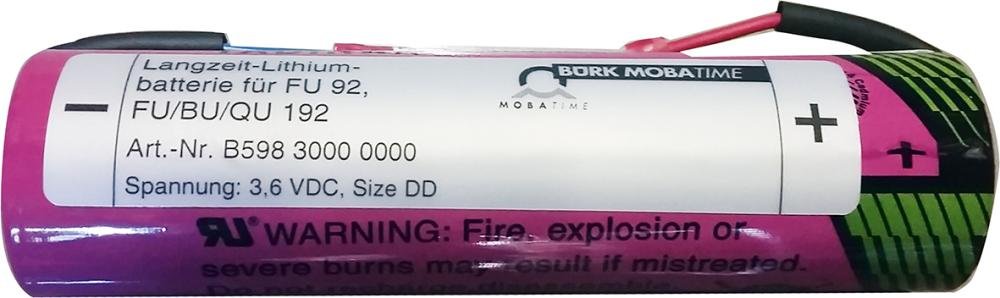 Langzeit-Lithiumbatterie f. Industrieuhrwerk FU/BU/QU 192