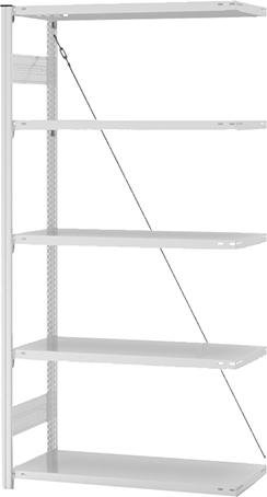 Anbauregal, 5 BD 2000x400x1000, hellgrau