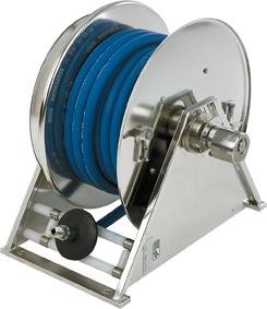 Schlauchaufroller Edelstahl mit Schlauch f. 10m Schlauch DN 8-10mmHochdruckwasser bis 200 G