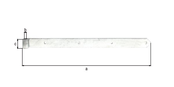 Ladenband, gerade, Abschluss abgerundet, feuerverz., LxB 782x60 mm, Rolle Ø20 mm